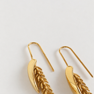 Spike Gümüş Küpe ~ Parlak Gold
