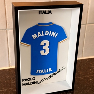 Paolo Maldini İtalya Milli Takım Özel Tasarım 3 Boyutlu (3D) Premium Çerçeve Forma