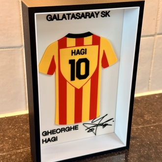 Gheorghe Hagi Galatasaray SK Özel Tasarım 3 Boyutlu (3D) Premium Çerçeve Forma