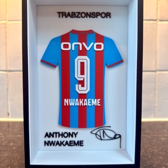 Anthony Nwakaeme Trabzonspor Özel Tasarım 3 Boyutlu (3D) Premium Çerçeve Forma