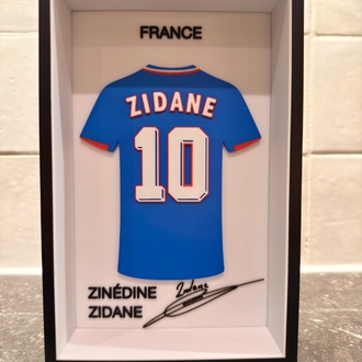 Zinédine Zidane Fransa Milli Takım Özel Tasarım 3 Boyutlu (3D) Premium Çerçeve Forma