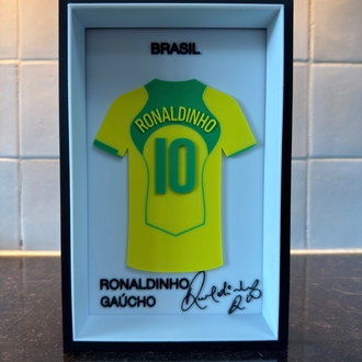 Ronaldinho Gaúcho Brezilya Milli Takım Özel Tasarım 3 Boyutlu (3D) Premium Çerçeve Forma