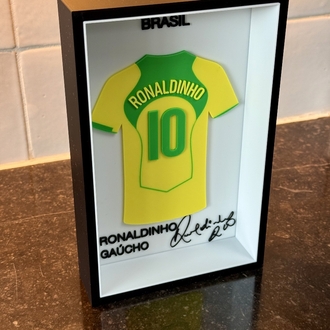 Ronaldinho Gaúcho Brezilya Milli Takım Özel Tasarım 3 Boyutlu (3D) Premium Çerçeve Forma