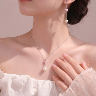 Pinky Pearl Kolye Küpe Set
