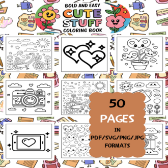 Stuff Coloring Book | Printable Art Book ( 50 Pages, PDF SVG JPG PNG FORMATS)