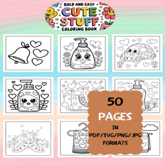 Stuff Coloring Book | Printable Art Book ( 50 Pages, PDF SVG JPG PNG FORMATS)