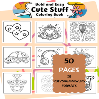 Stuff Coloring Book | Printable Art Book ( 50 Pages, PDF SVG JPG PNG FORMATS)