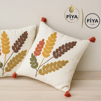 Punch El İşlemeli Dekoratif Yastık 2'li Takım – FİYA Home