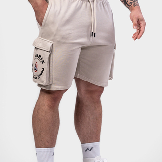 OLYMPIA WASHED LOOSE FIT CARGO SHORTS LIGHT CREAM