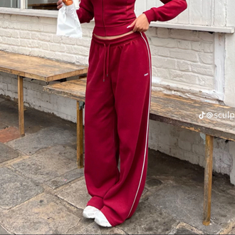 (MINIK HATALI ) OA WIDE LEG EŞOFMAN ALTI CHERRY