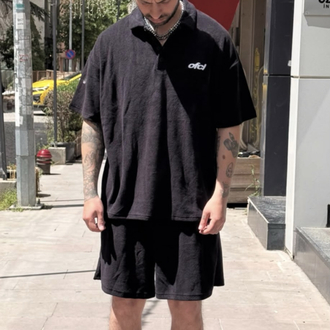 BOHOO ERKEK TOWEL TSHIRT OVERSIZED