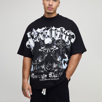 BOHOO BOXY MEN OVERSIZED TSHIRT BLACK