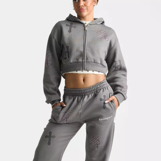 PINKY & ASHA ZIP CROPPED HOODIE