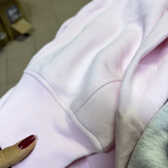 COCOON LIGHT PINK / TOZ PEMBE YARASA KOL ZIP HOODIE