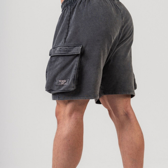 OLYMPIA CARGO SHORTZ ACID WASHED BLACK