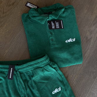 BOHOO ERKEK OVERSIZED DARK GREEN TOWEL POLO