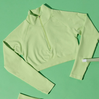 YLA QUARTER ZIP LIME GREEN 