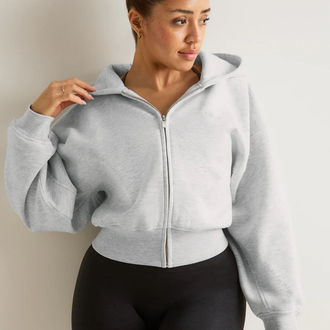 COCOON LIGHT GREY YARASA KOL ZIP HOODIE