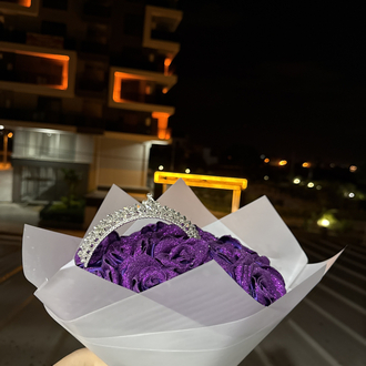 15’li mor gül buket