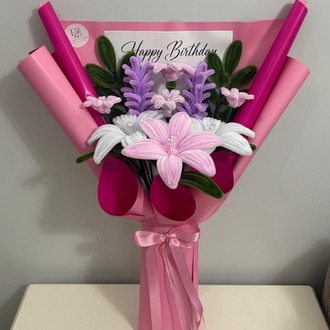 Pembe Happy Birthday Buketi