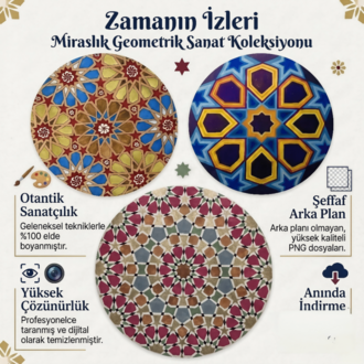 Zamanın İzleri: El Çizimi 3’lü Dijital Motif Paketi