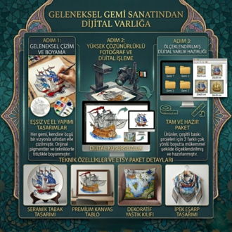 Denizcilik Temalı 3’lü Minyatür Sanat Seti