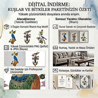 Sarayın Kuşları: 3'lü Geleneksel Motif Seti