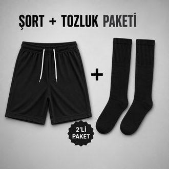 Şort + Tozluk Paketi Siyah ⭐️