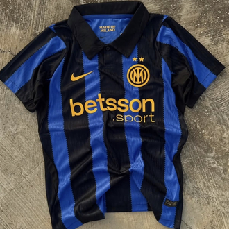 2026-27 İnter İç Saha Yakalı Kabartma Logo X Jersey