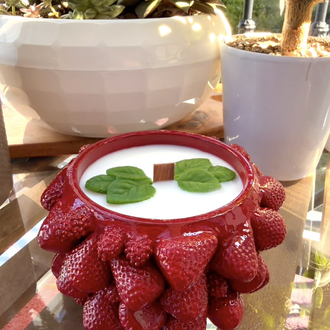Çilek Temalı Mumluk (Soya Wax)