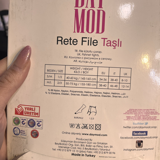 SM beden taşlı külotlu çorap