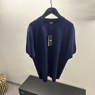 Fendi FF Logo Crew Neck Knit T-Shirt