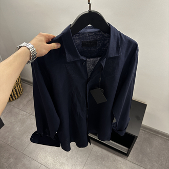 Prada Navy Blue Linen Shirt