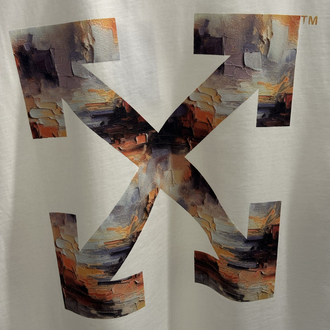 Off White Arrow Print Logo Cotton T-Shirt