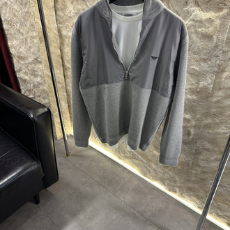 Prada Re-naylon Yarım Fermuar Gri Kazak 
