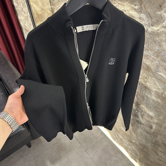Brunello Cucinelli Siyah Fermuarlı Kazak