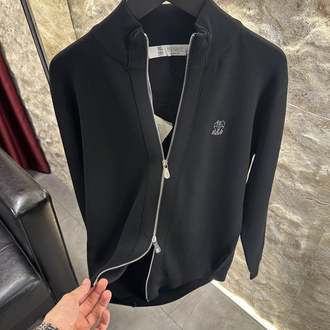 Brunello Cucinelli Siyah Fermuarlı Kazak