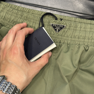 Prada Logo Patch Swim Shorts