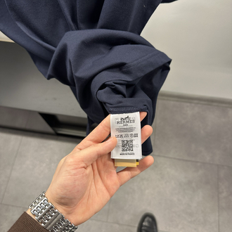 Hermés ‘H’ Cheval Navy Blue Cotton T-Shirt