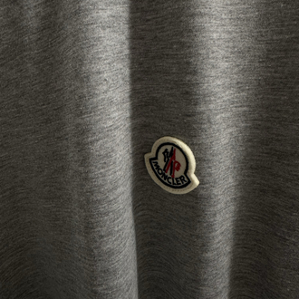 Moncler Grey Logo Patch Cotton T-Shirt
