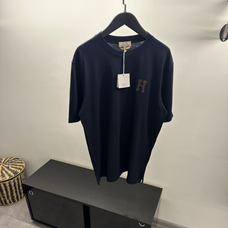 Hermés ‘H’ Cheval Navy Blue Cotton T-Shirt
