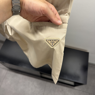 Prada Krem Renylon Kumaş Şort 
