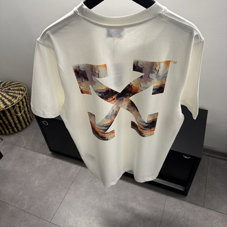 Off White Arrow Print Logo Cotton T-Shirt