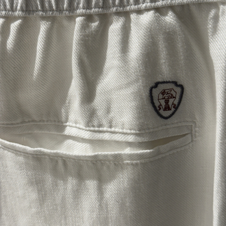 Brunello Cucinelli Linen White Jogger