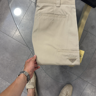 Prada Krem Renylon Kumaş Şort 