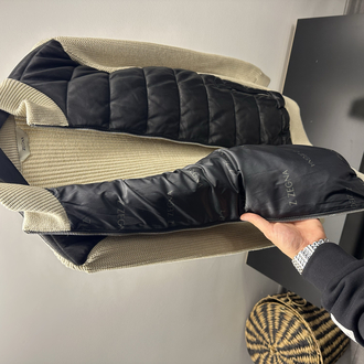 Zegna Knit Arm Zip Beige Jacket