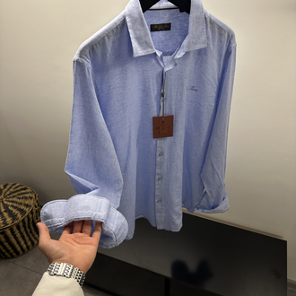 Loro Piana Blue Linen Shirt