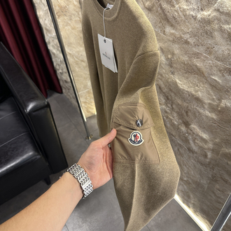 Moncler Kol Cep Detaylı Taş Rengi Kazak