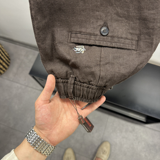 Etro Kahverengi Keten Pantolon