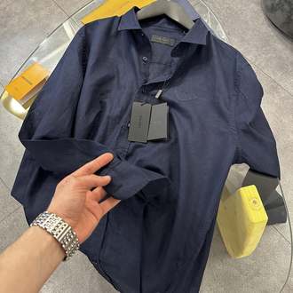 Prada Navy Blue Linen Shirt